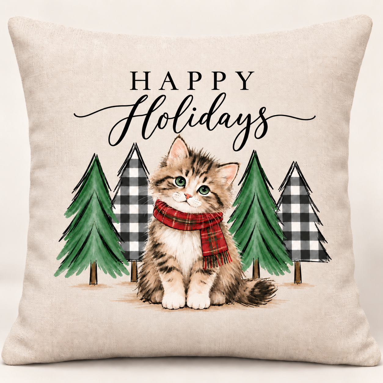 Perfectly Plaid Holiday Accent Pillow