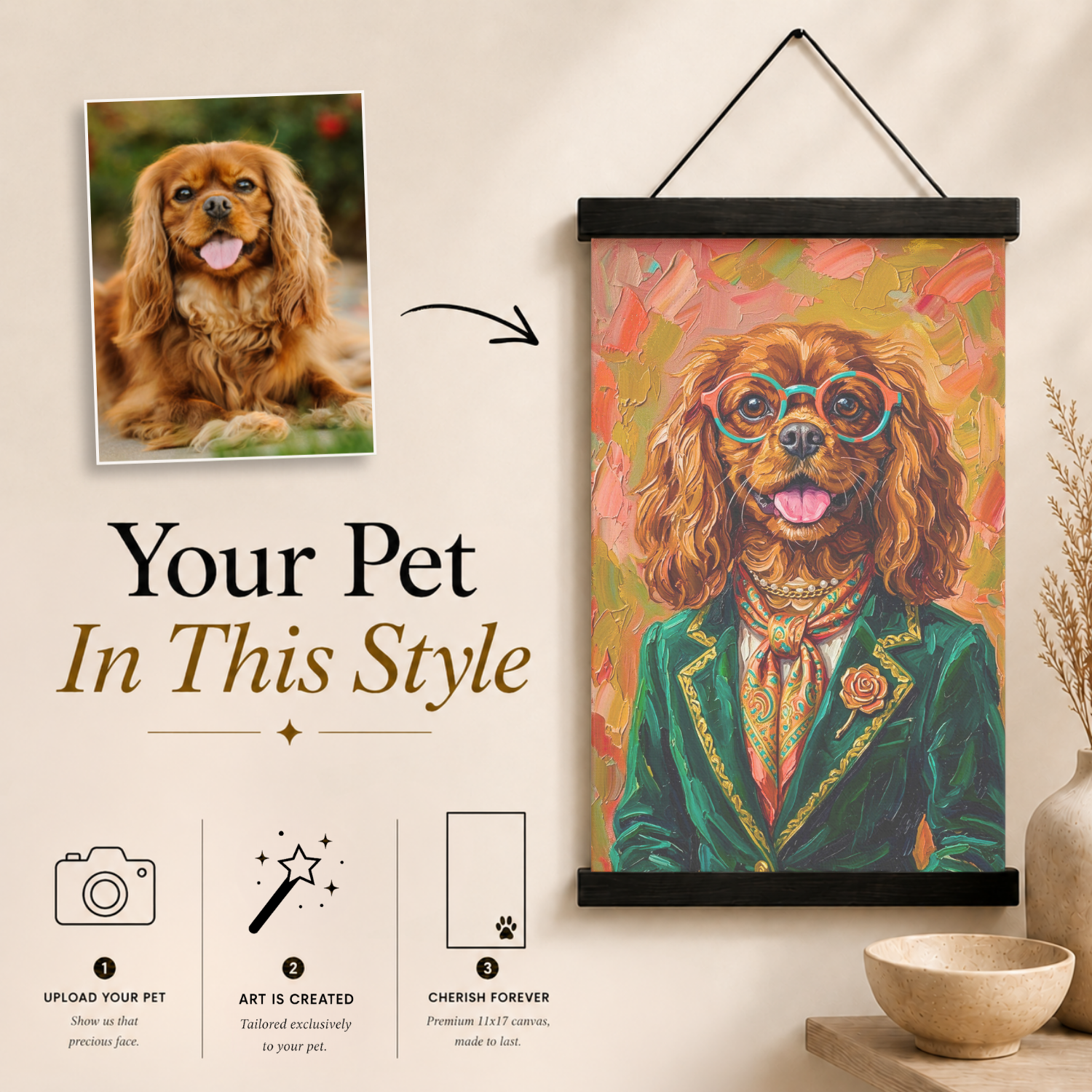 Textured Painting Style Canvas and Wall Mount