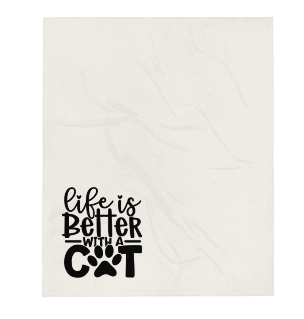 Life is Better with a Cat Throw Blanket