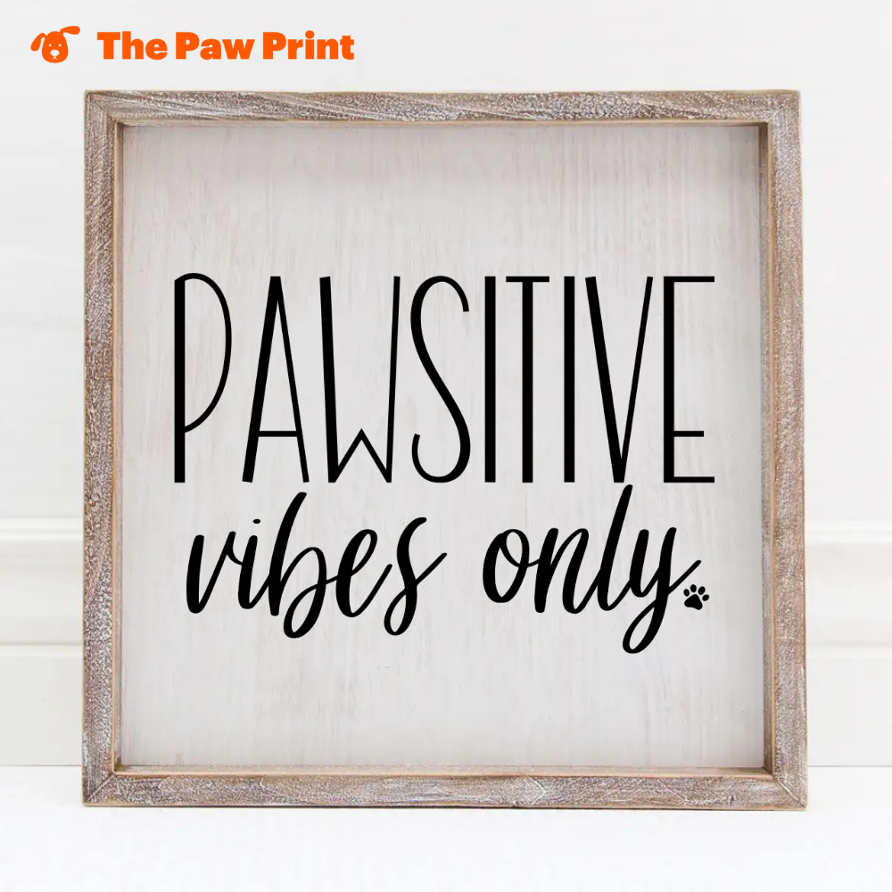 12x12 Wood Framed Decor - Pawsitive Vibes