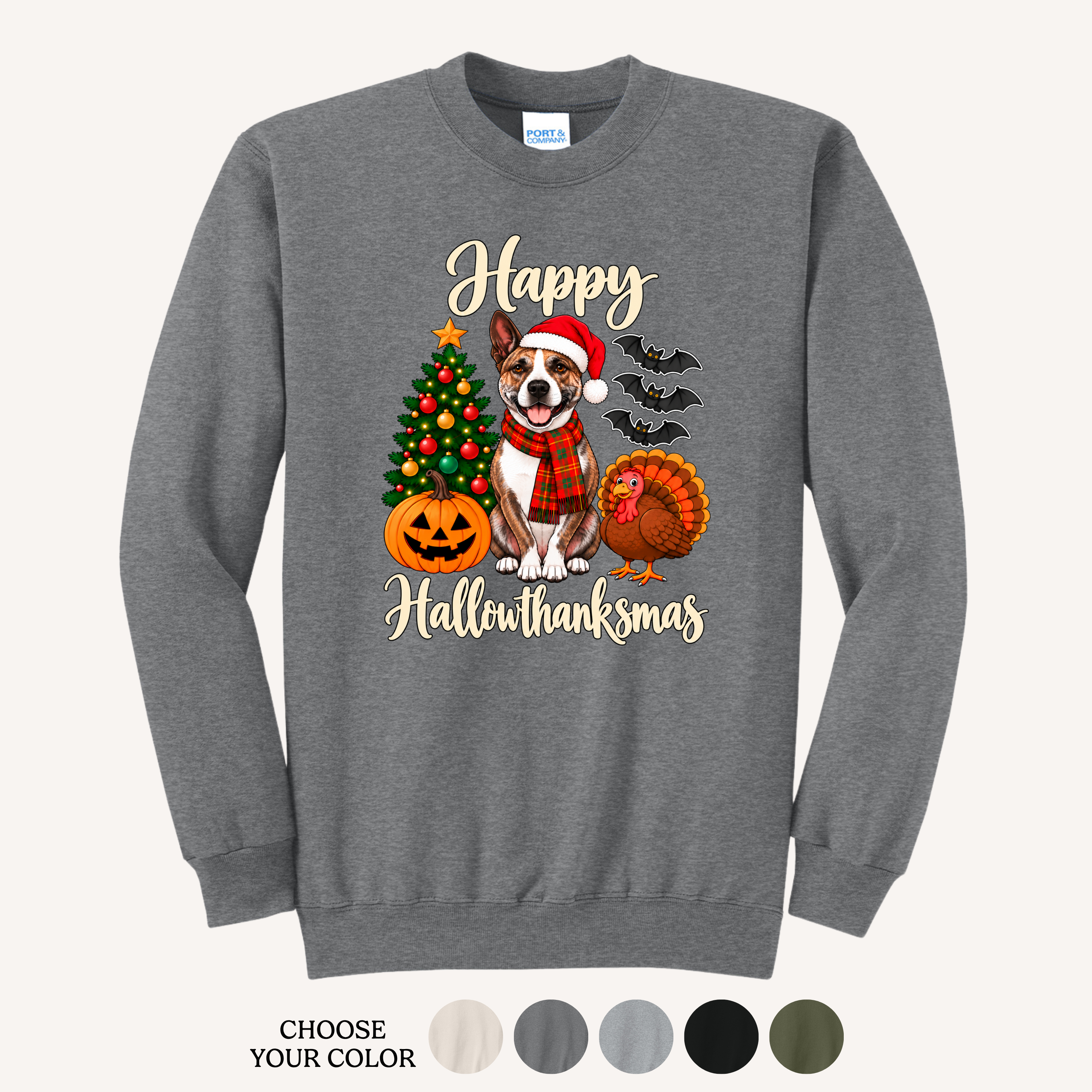 Happy Hallowthanksmas Custom Sweatshirt