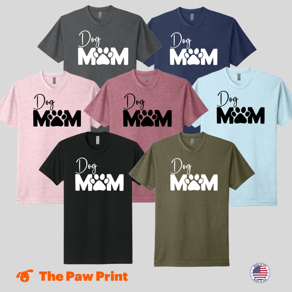 Dog Mom T-Shirt with Paw Print