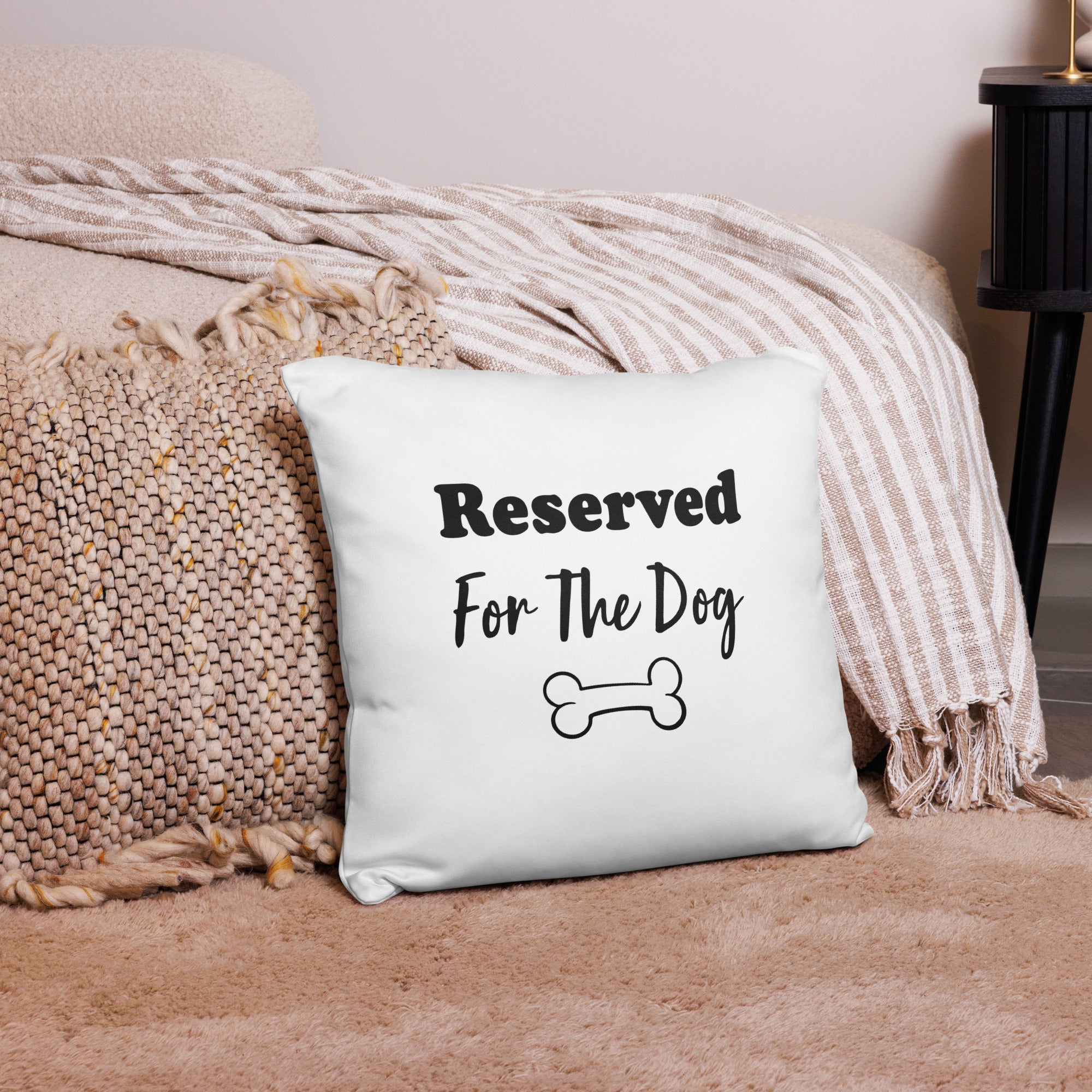 Reserved For The Dog White Pillow