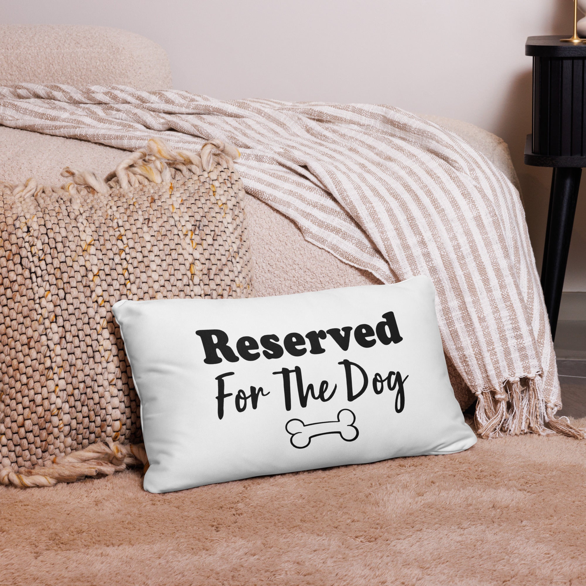 Reserved For The Dog White Pillow