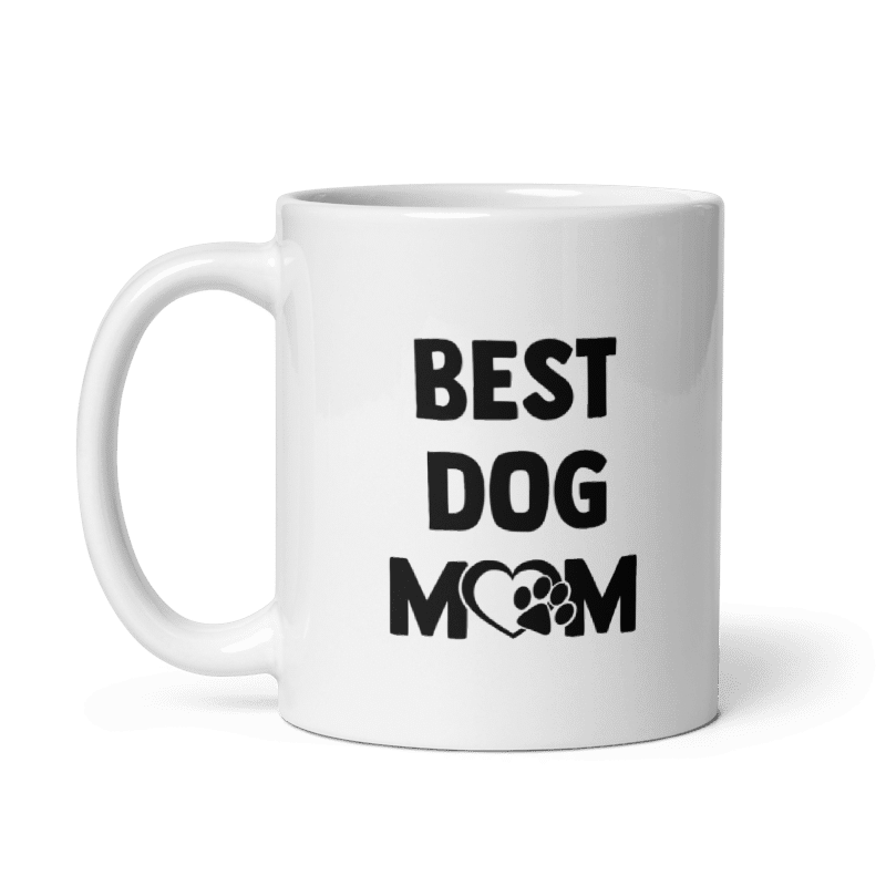 Best Dog Mom White Glossy Mug (11oz)