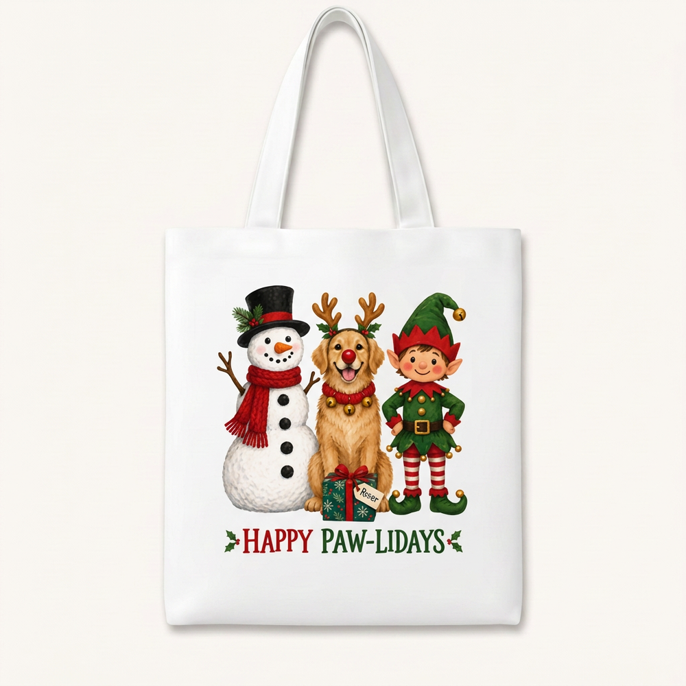 Happy Paw-lidays Tote Bag