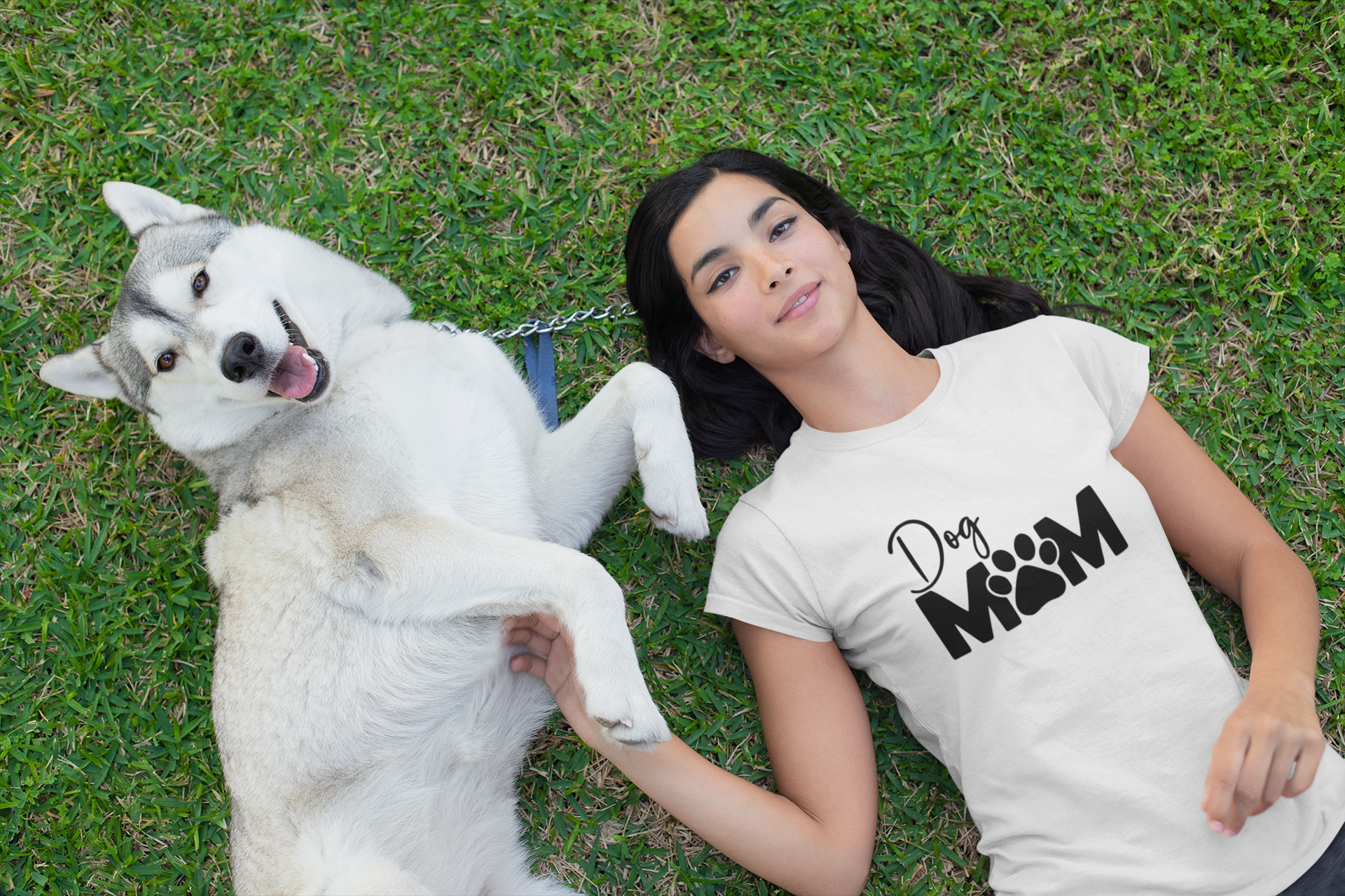 Dog Mom T-Shirt with Paw Print