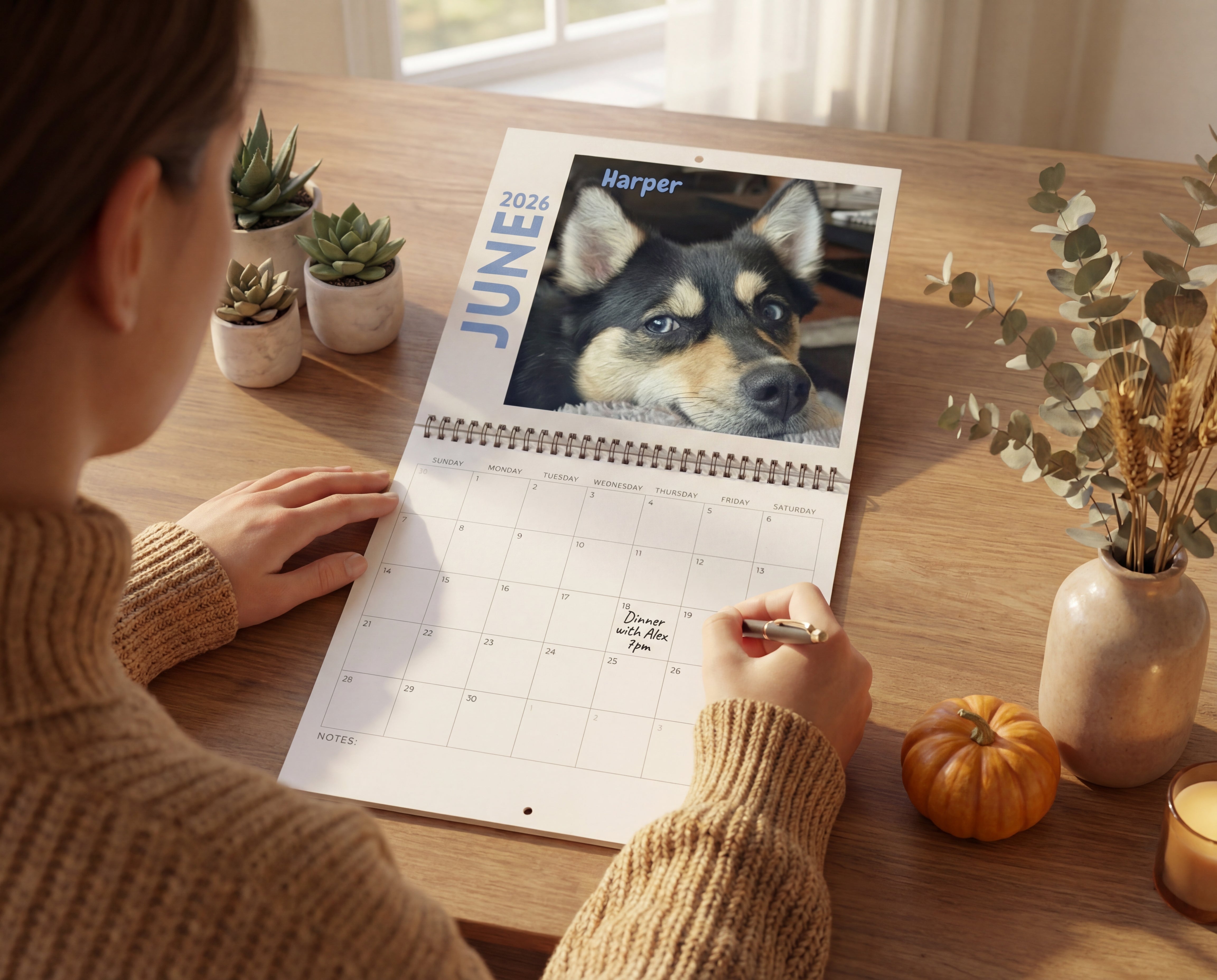 🐾 April 2026 - March 2027 Paw Print Dog Calendar 🗓️