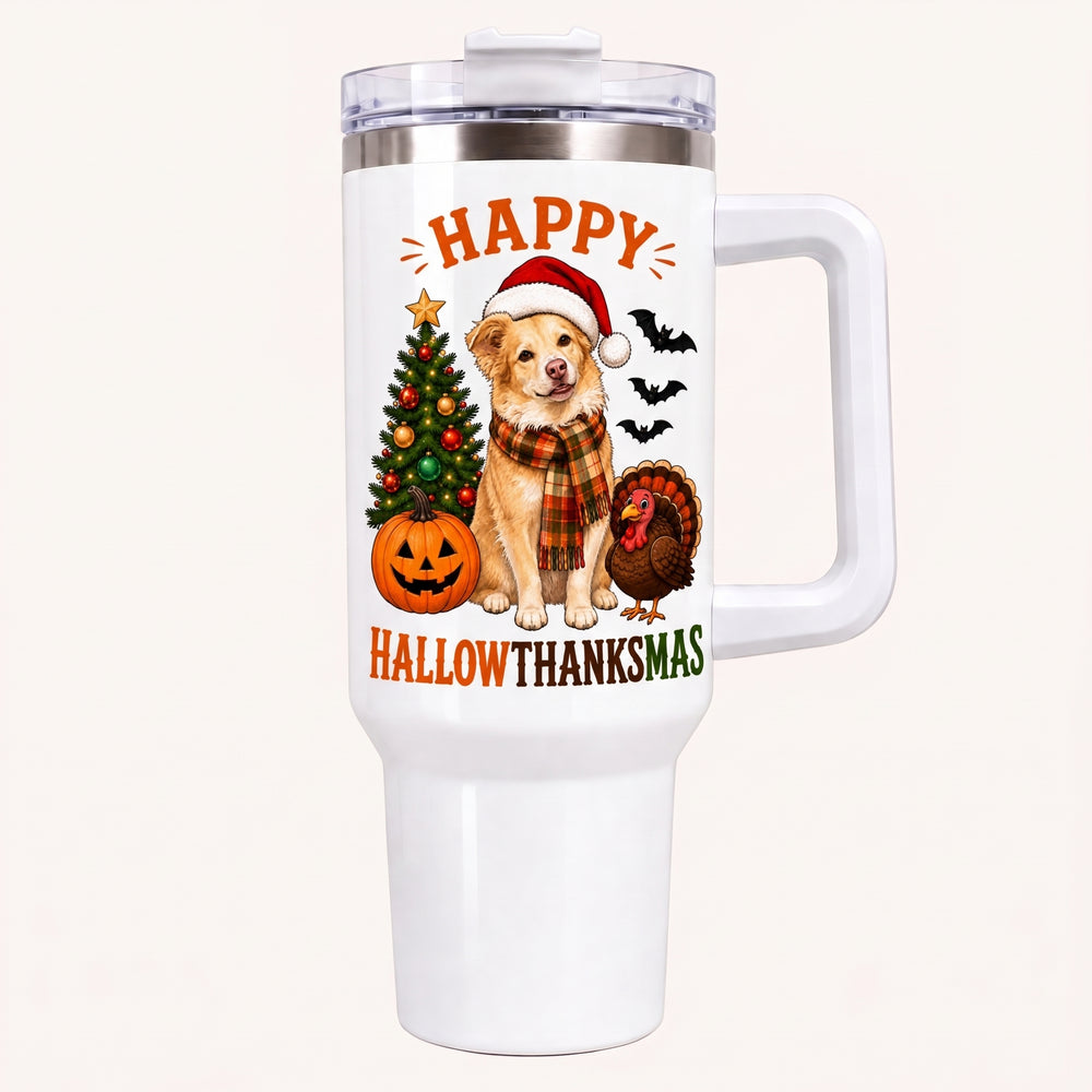 Happy Hallowthanksmas 40 oz Tumbler