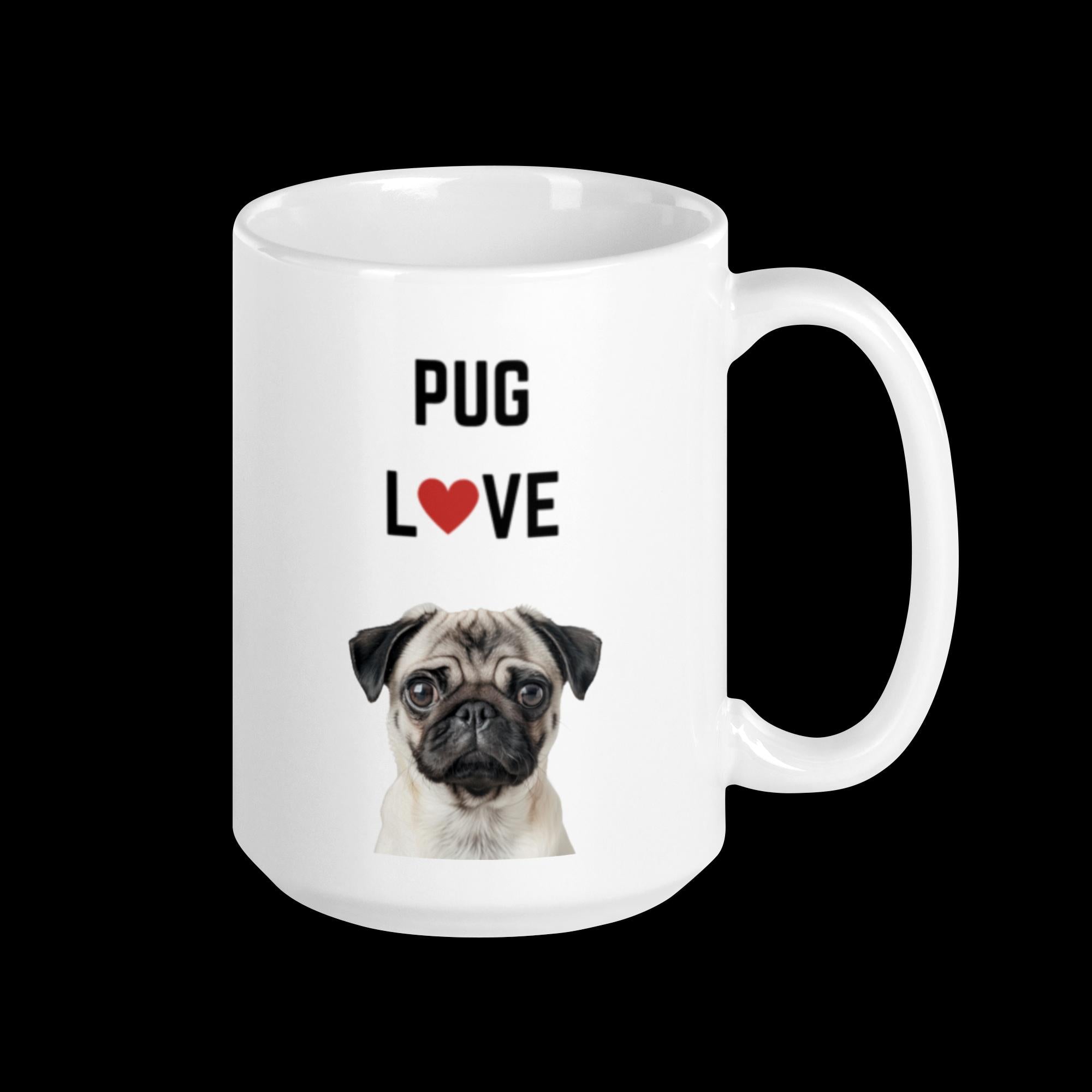 Pug Love White Glossy Mug