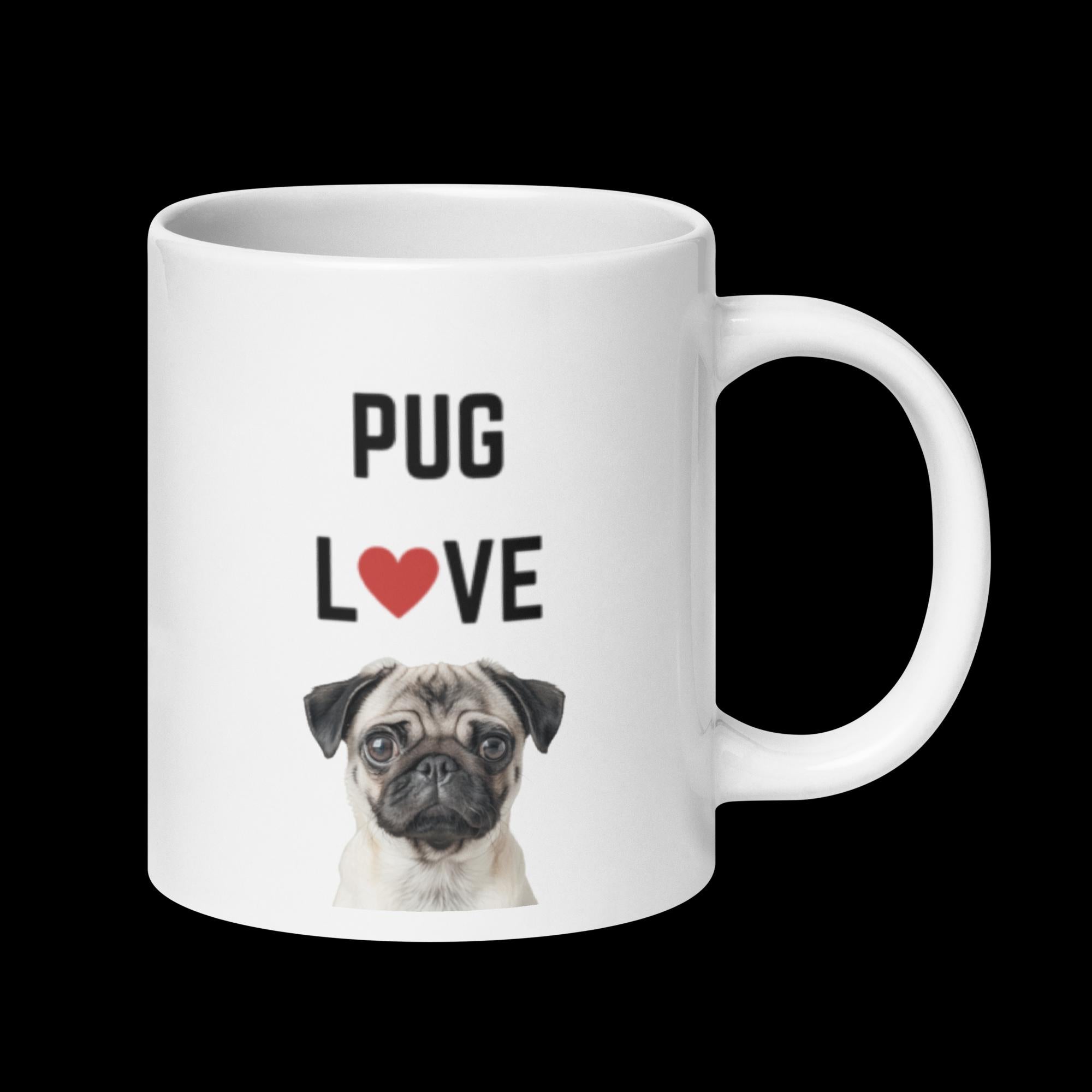 Pug Love White Glossy Mug