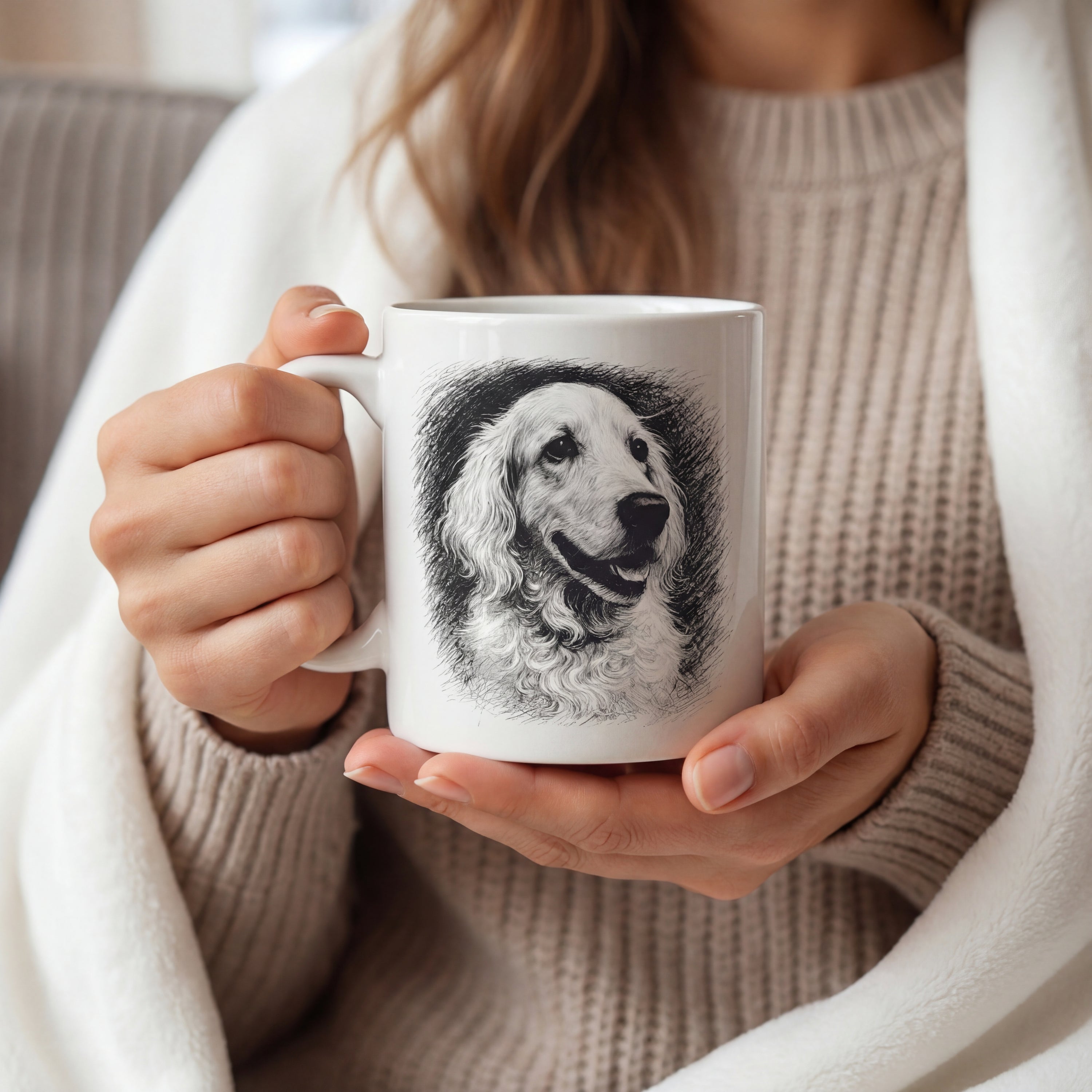Black Sketch Pet Mug