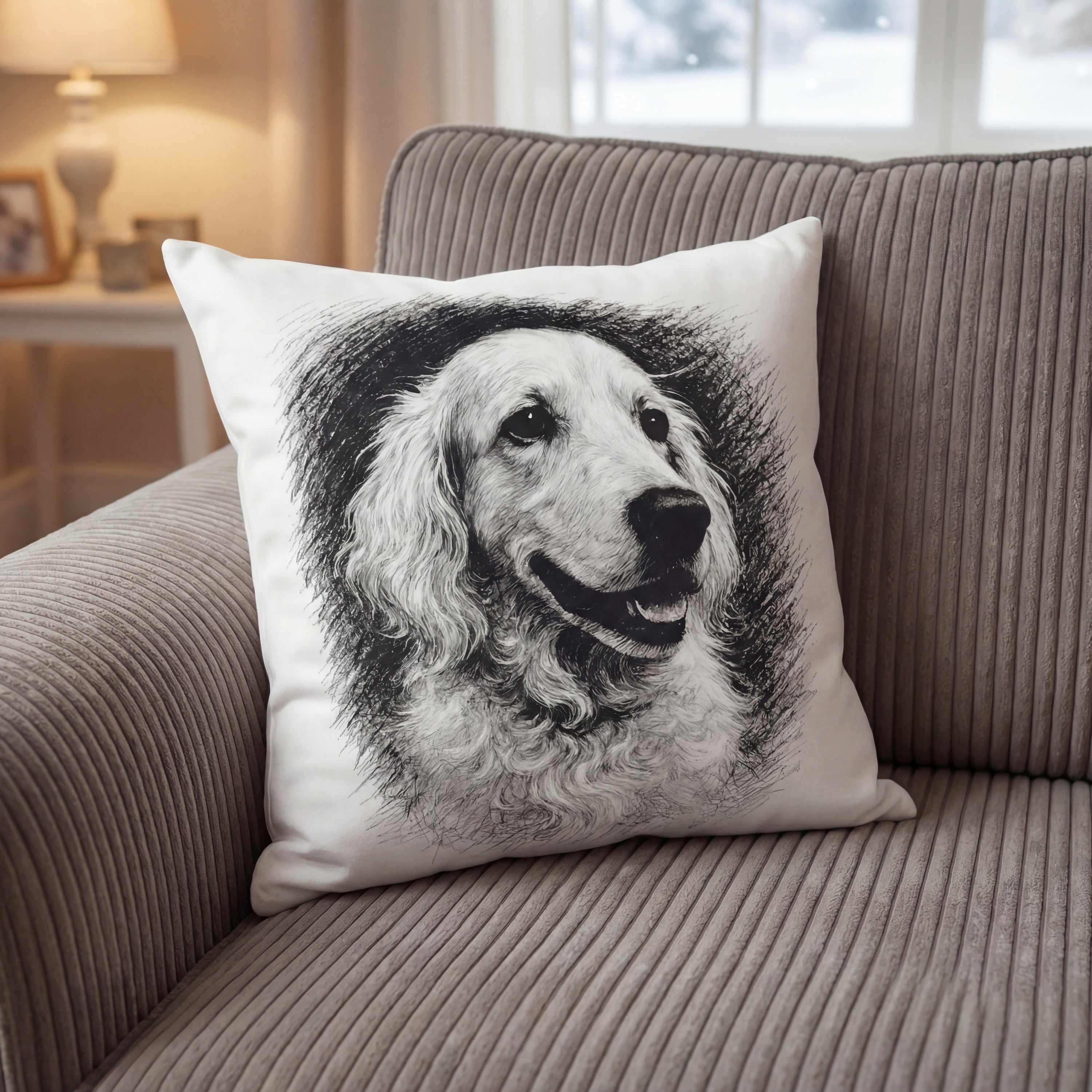 Black Sketch Pet Pillow