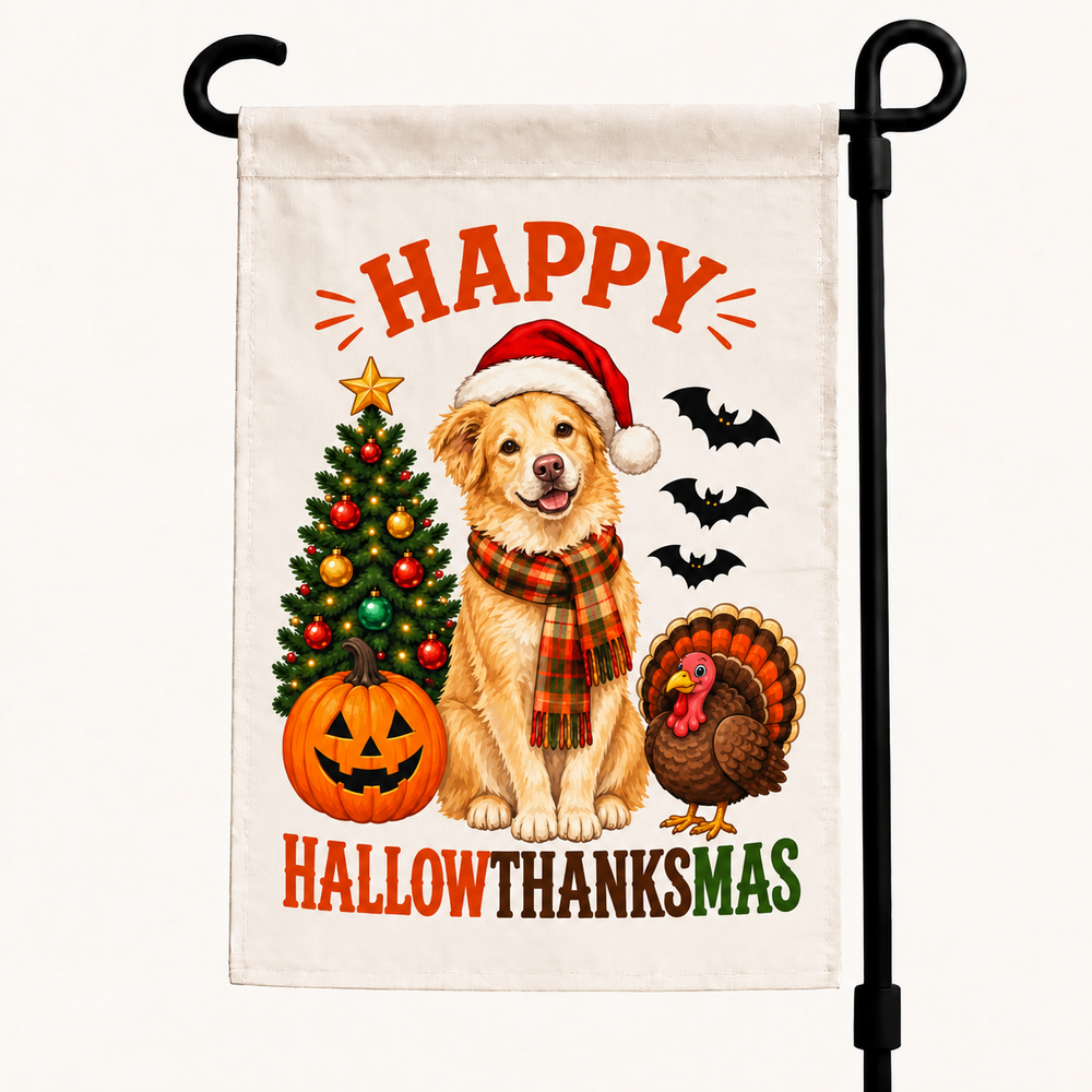 Happy Hallowthanksmas Yard Flag